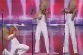 Alizma triplet sisters playing violin on America's Got Talent
