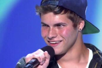 Owen Stuart singing at his X Factor USA audition